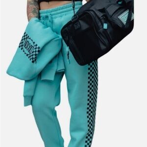 DIXXON Women’s Black Checkers Sweatpants - Tiffany